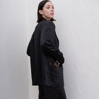 oriental satin jacket / 墨(black)