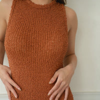 knit curvy dress / 赤茶(teracotta)