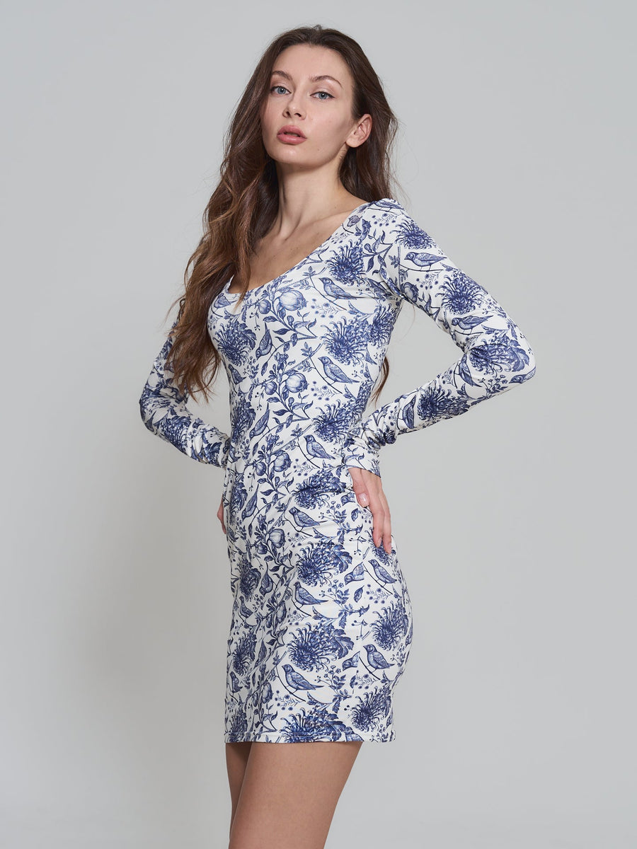 elegant square neck dress