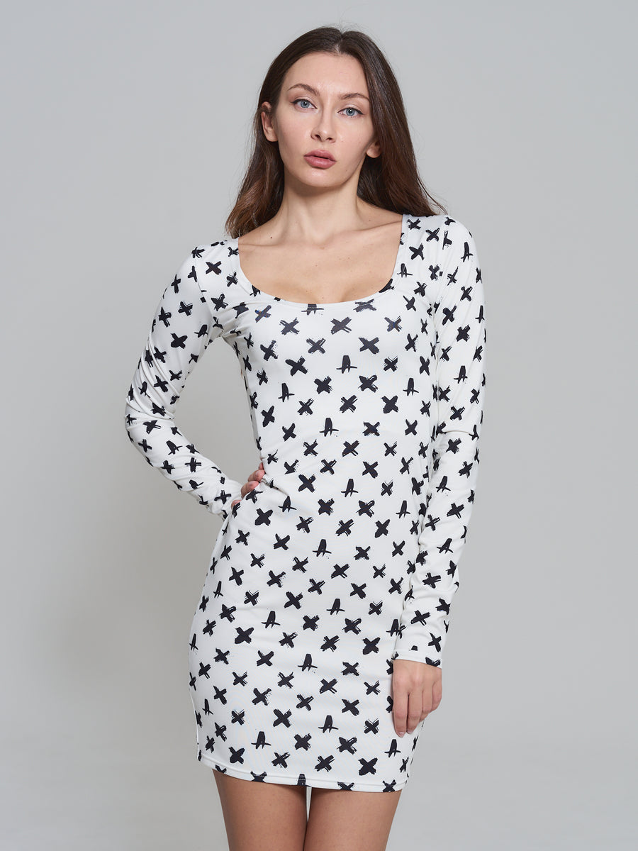 elegant square neck dress