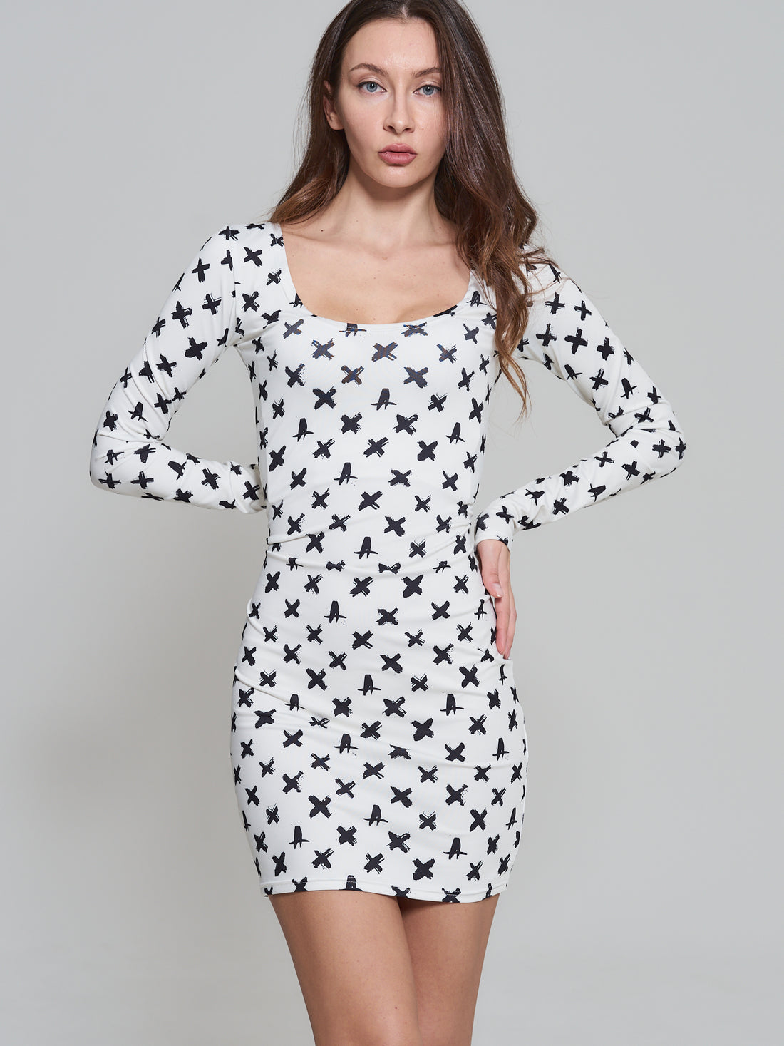 elegant square neck dress