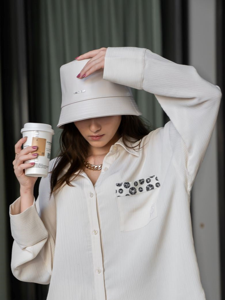 logo bucket hat / beige