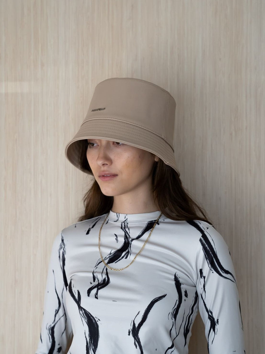 logo bucket hat / beige