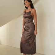 cocktail see through dress / 枯茶(dark brown)