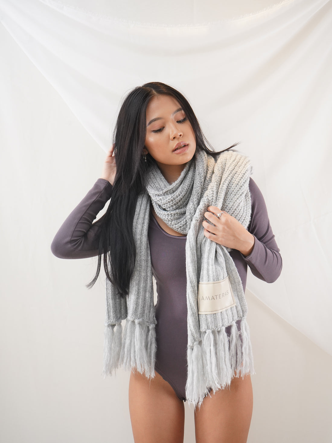 double tone winter scarf