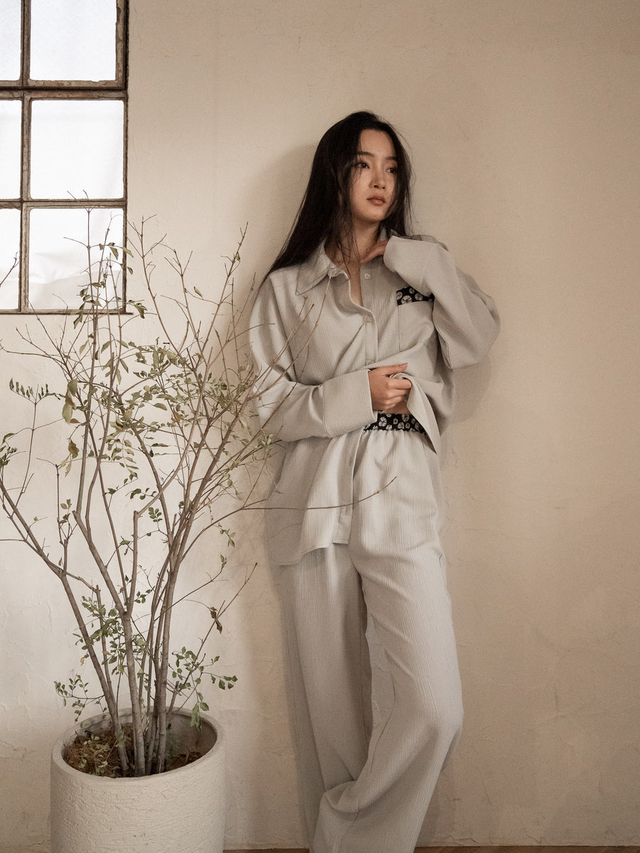 chiffon pleats pants