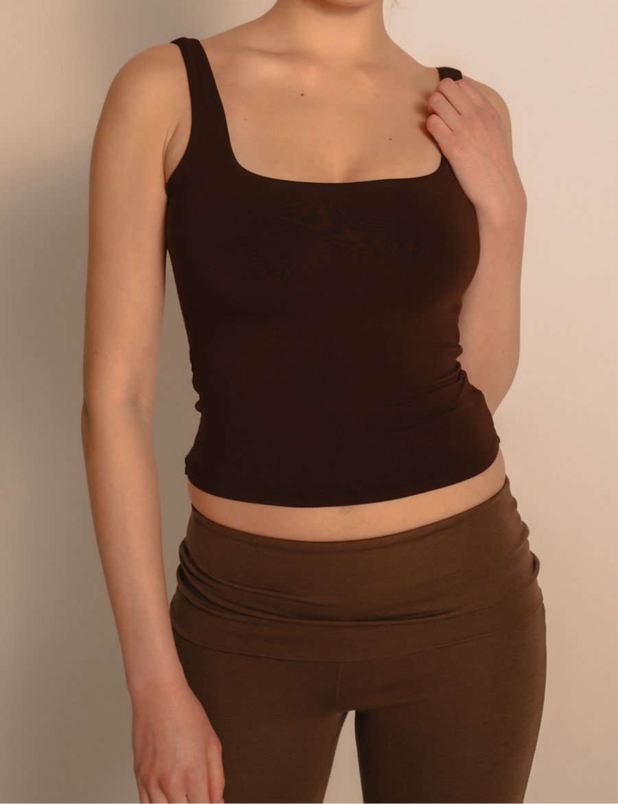 AuraFit Elegant Padded Tank / 枯茶(brown)