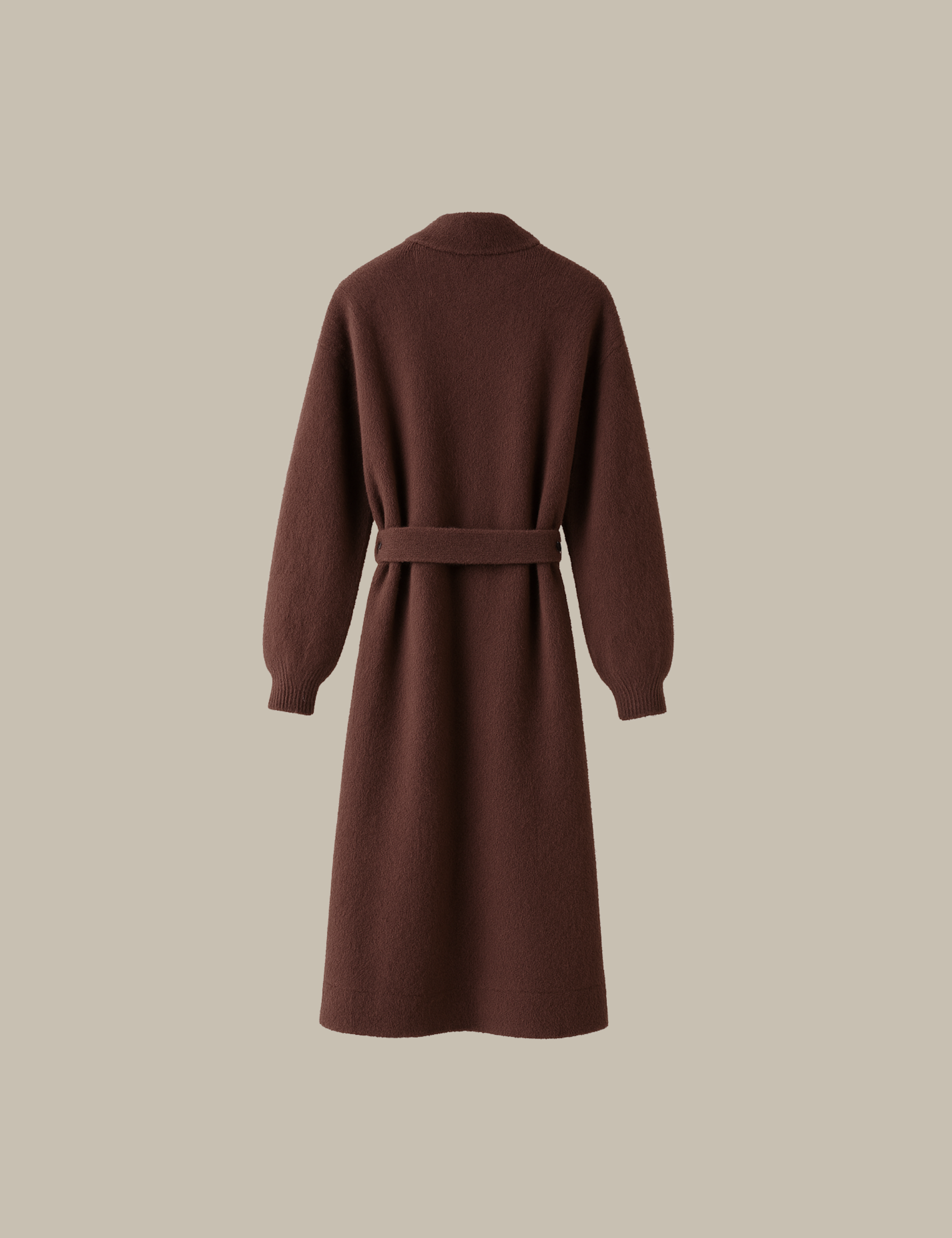 Fluffy Shaggy Cardigan Robe / Faded Brown
