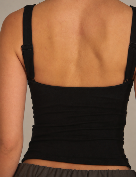 【11月上旬発送】Dreamy Corset Tanktop / 墨(black)