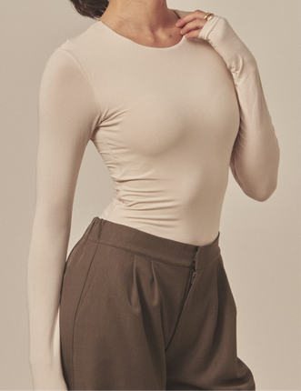 AuraFit Padded Bodysuit / 胡粉(off white)
