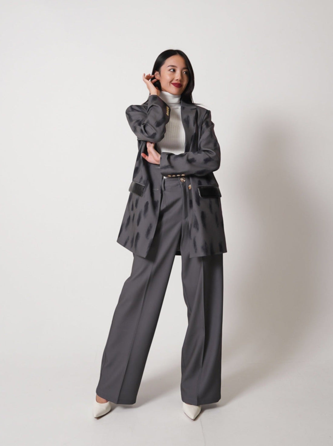 luxe trouser pants / gray