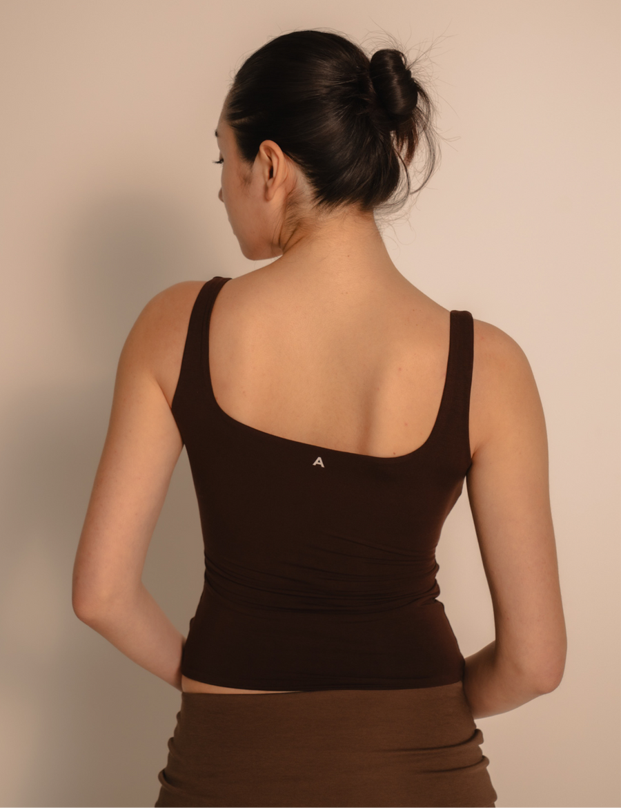 AuraFit Elegant Padded Tank / 枯茶(brown)