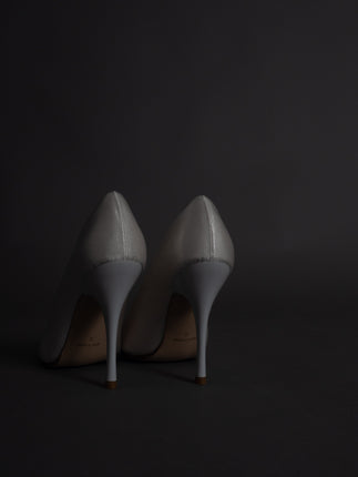 satin wrapped style up heels