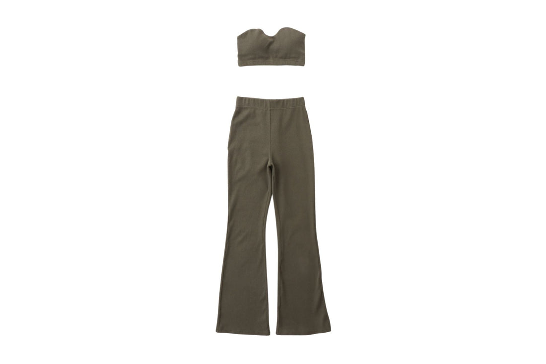 rib fit flare pants