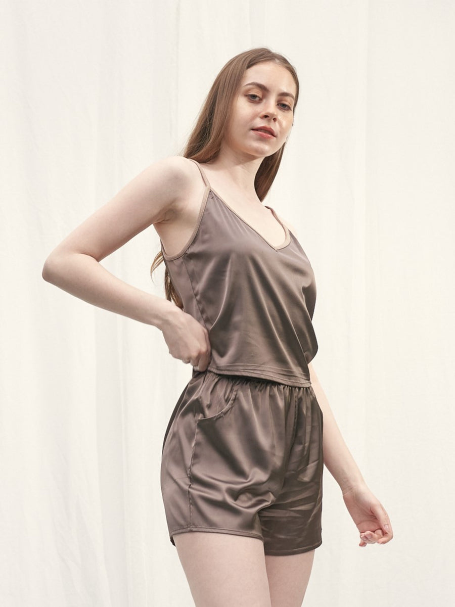 mix and match smooth satin camisole / 蜂蜜(light yellow)