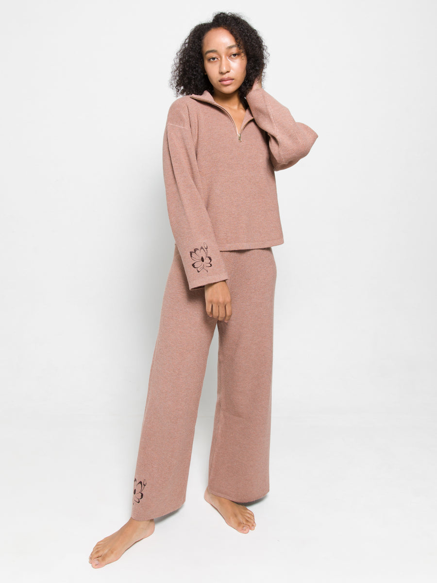 elegant knitted wide pants