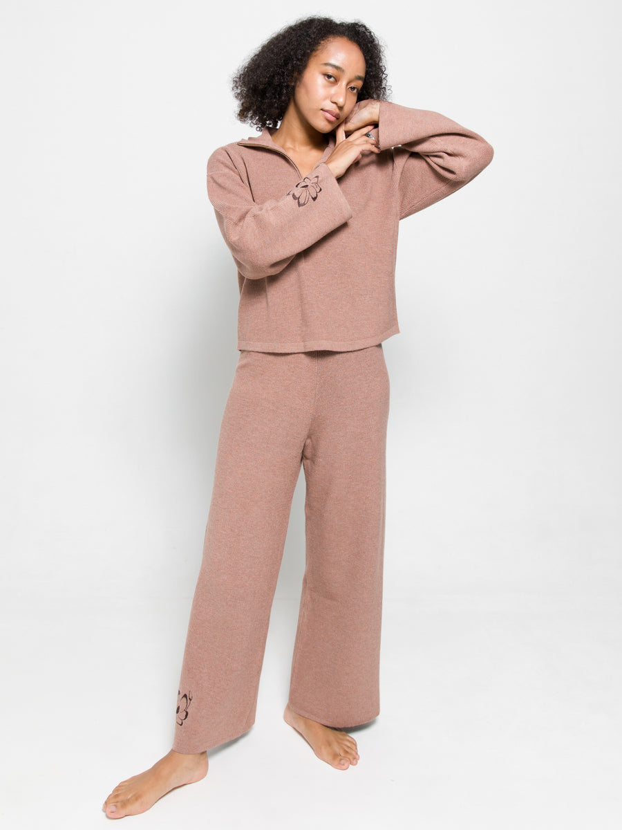 elegant knitted wide pants