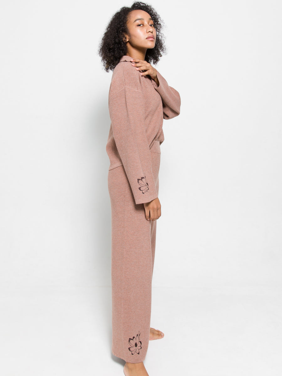 elegant knitted wide pants