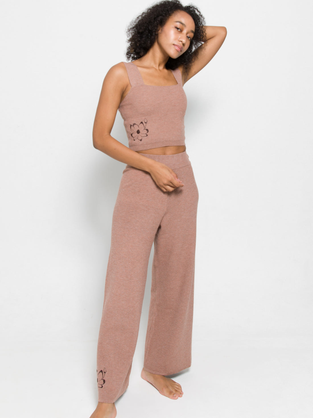 elegant knitted wide pants