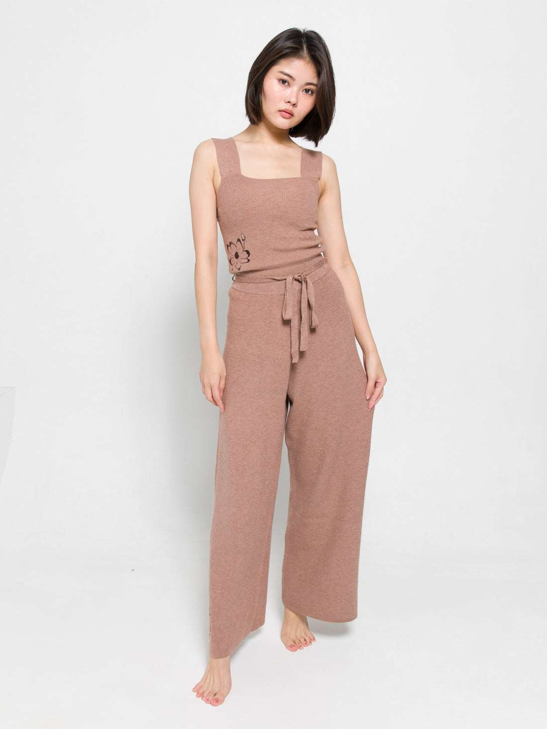 elegant knitted wide pants