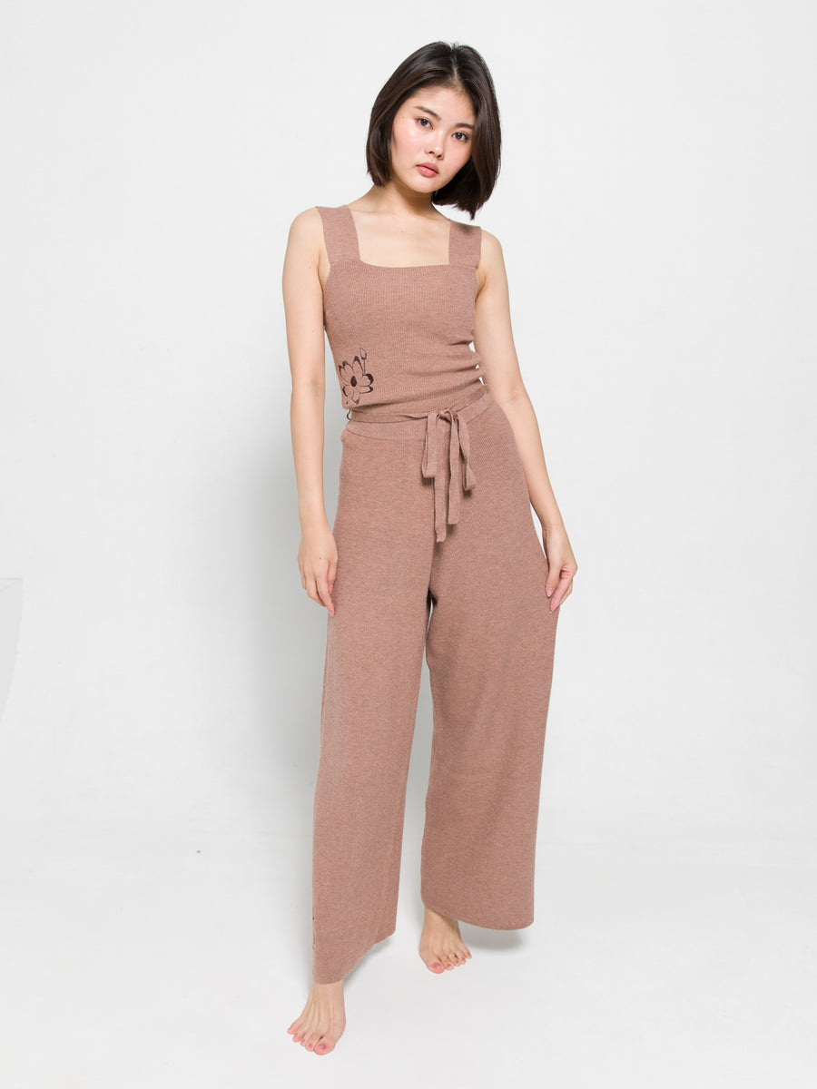 elegant knitted wide pants