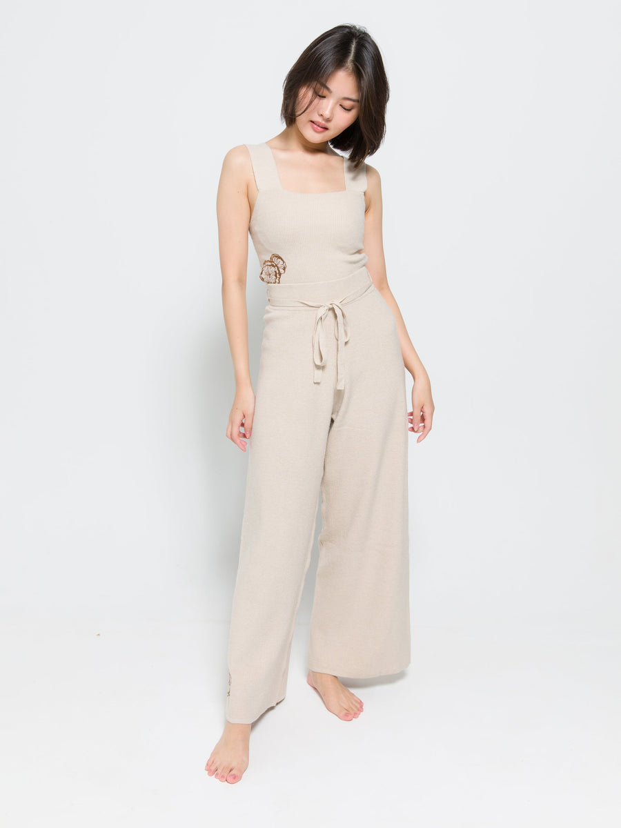 elegant knitted wide pants