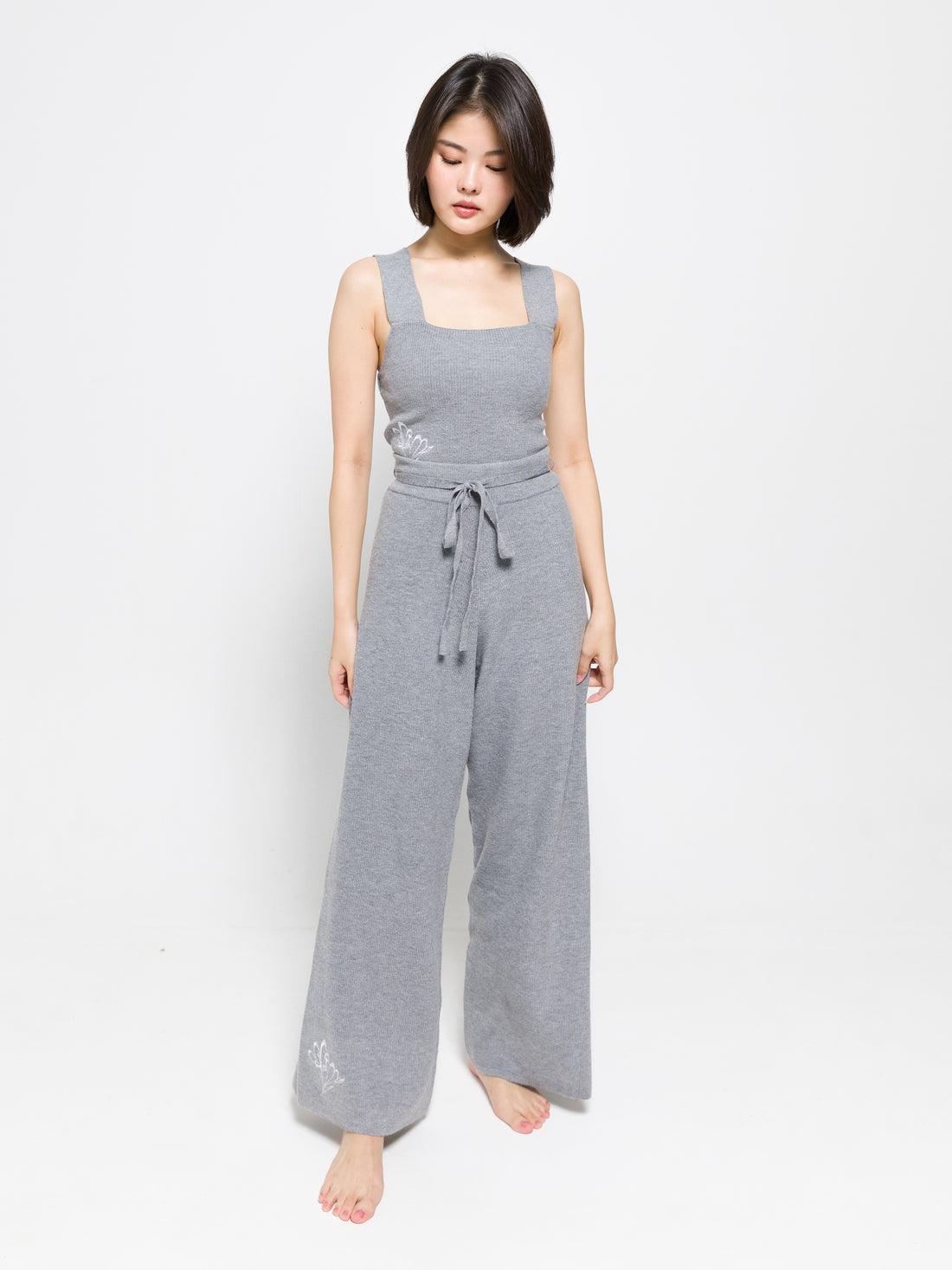 elegant knitted wide pants
