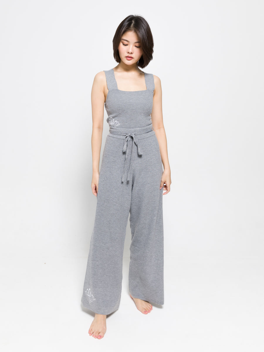 elegant knitted wide pants