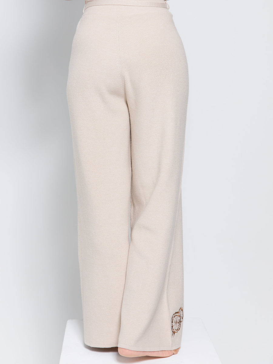 elegant knitted wide pants