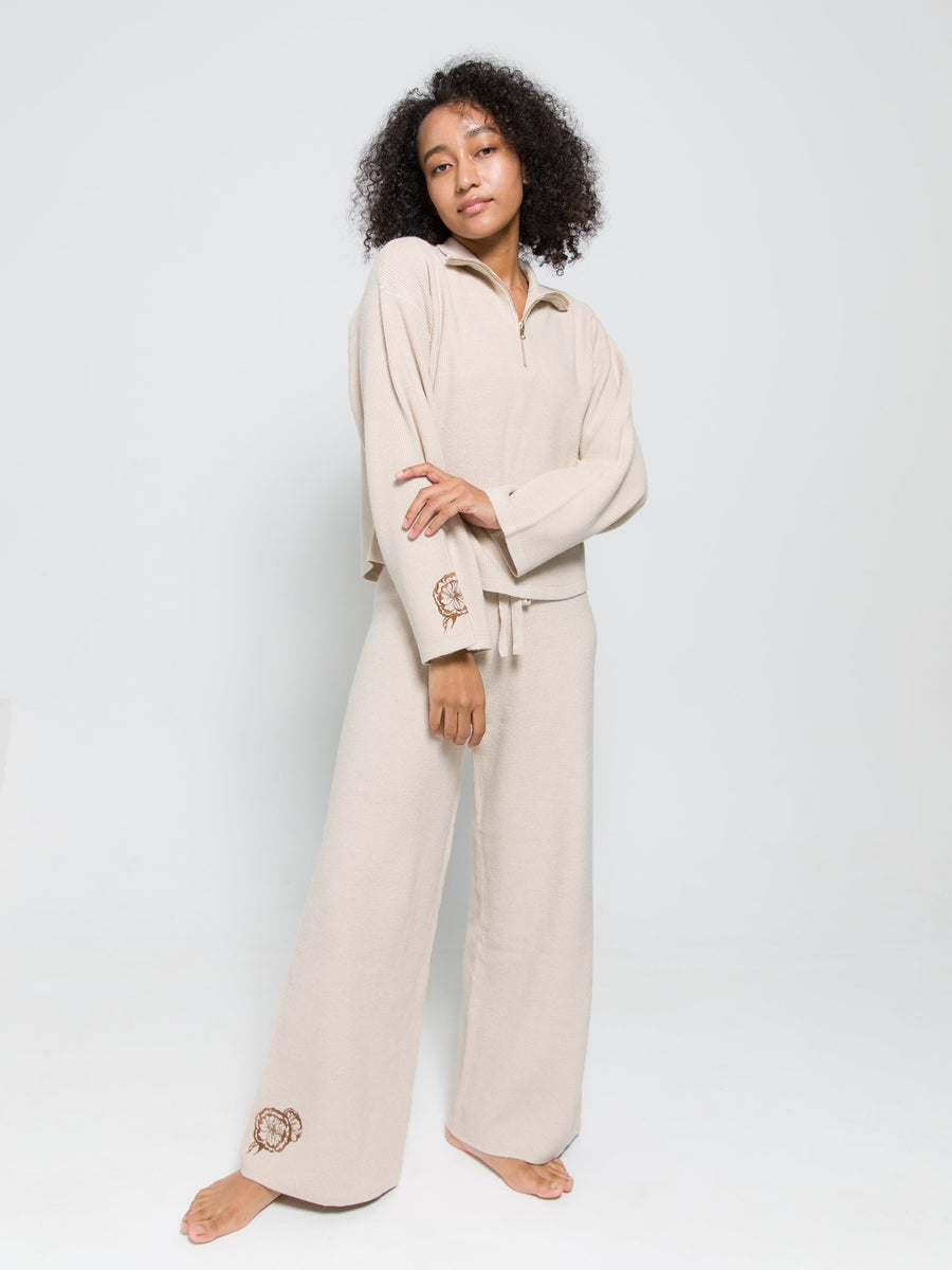 elegant knitted wide pants