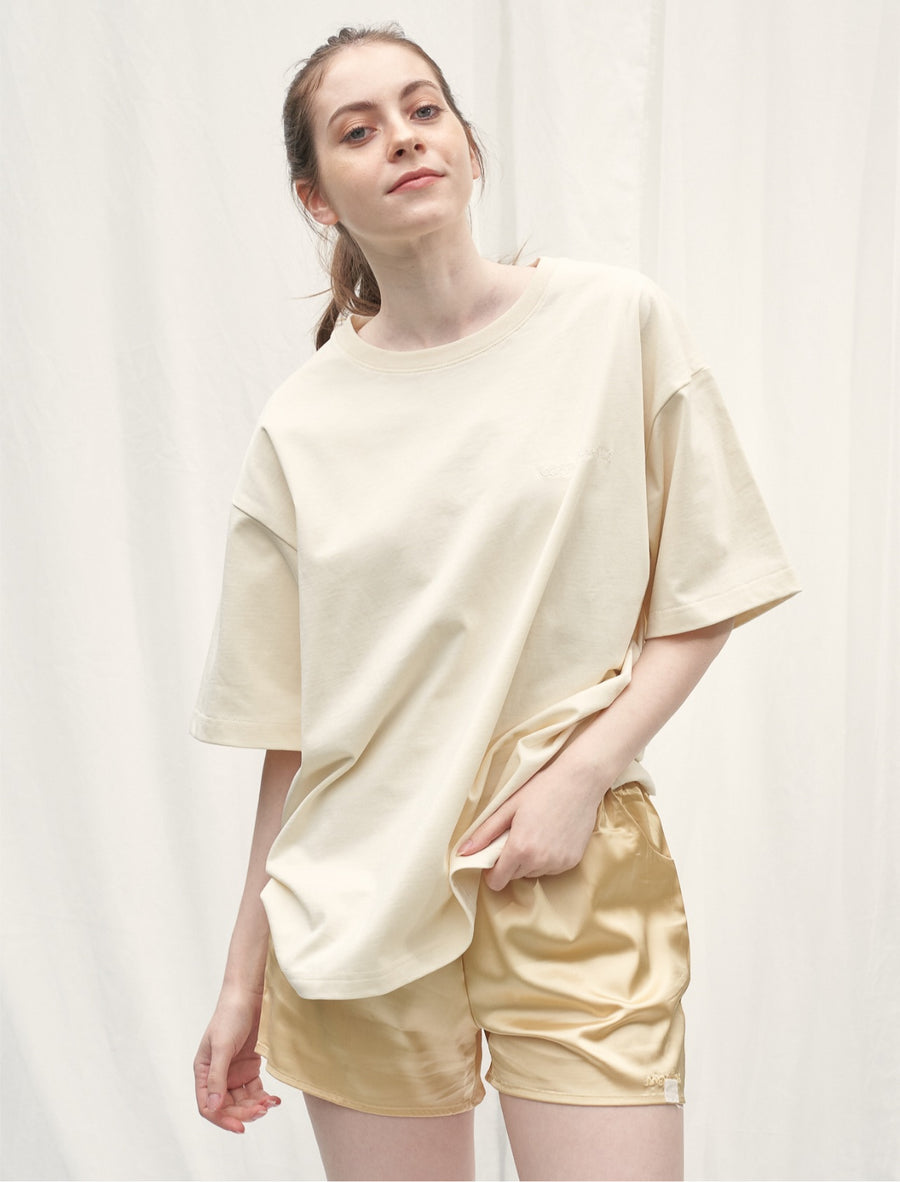 mix and match smooth satin pants / 枯茶(dark brown)