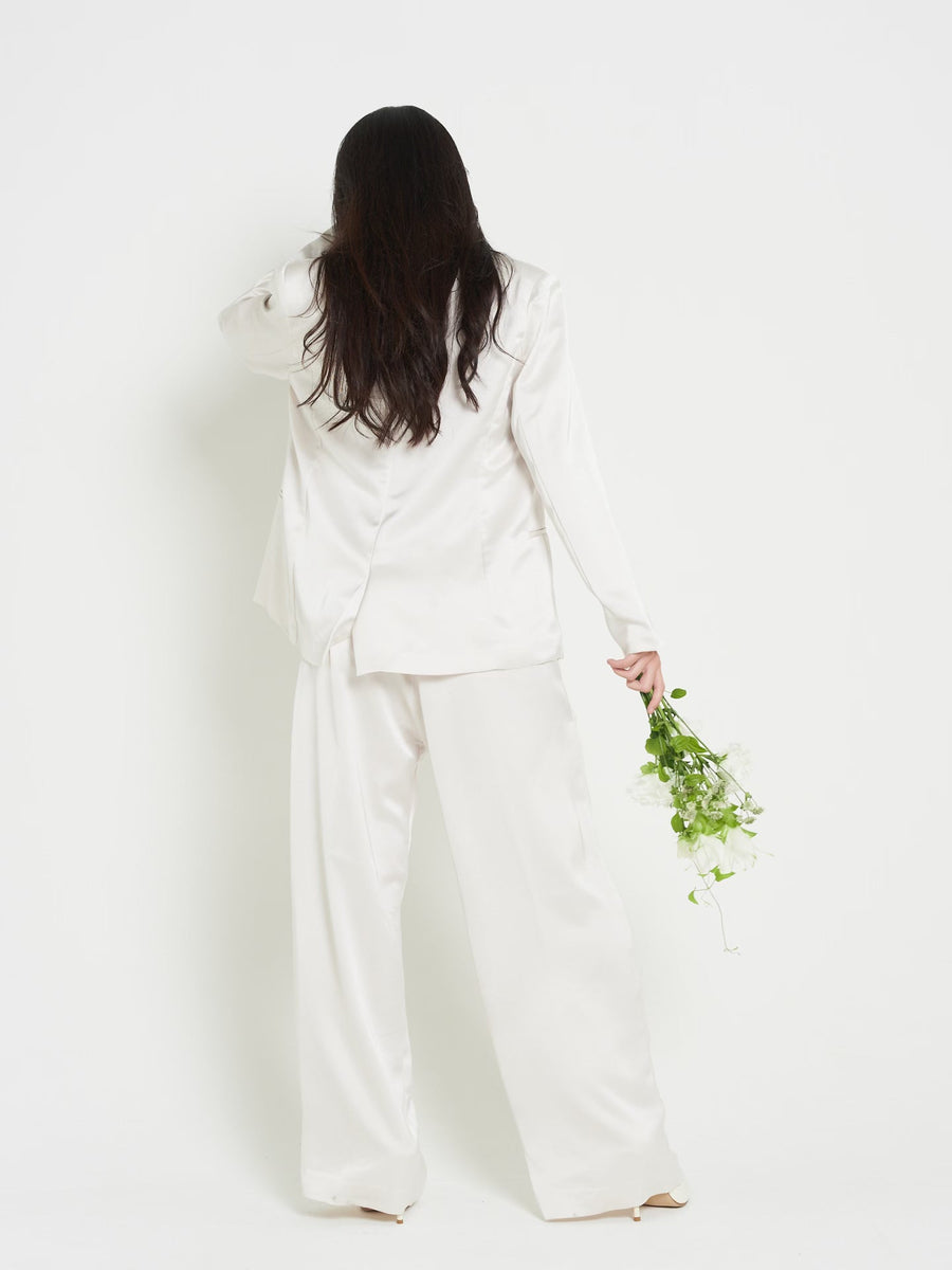 asanoha satin suit pants