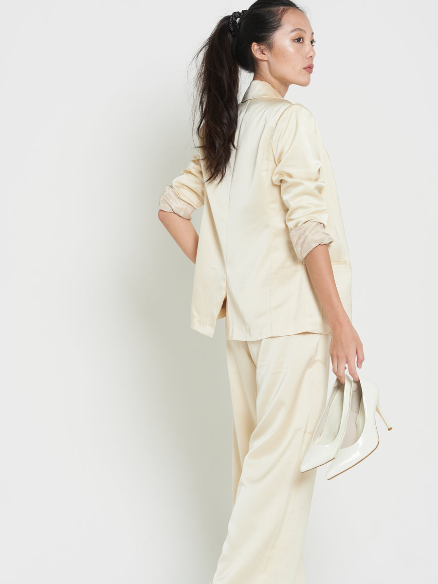 asanoha satin suit pants