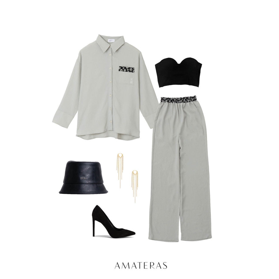 chiffon pleats pants