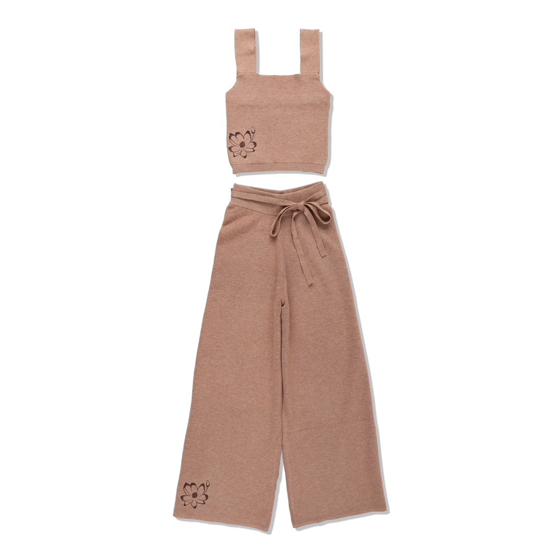 elegant knitted wide pants