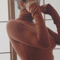 Sheer Grace Turtleneck / 赤丹 (Teracotta)