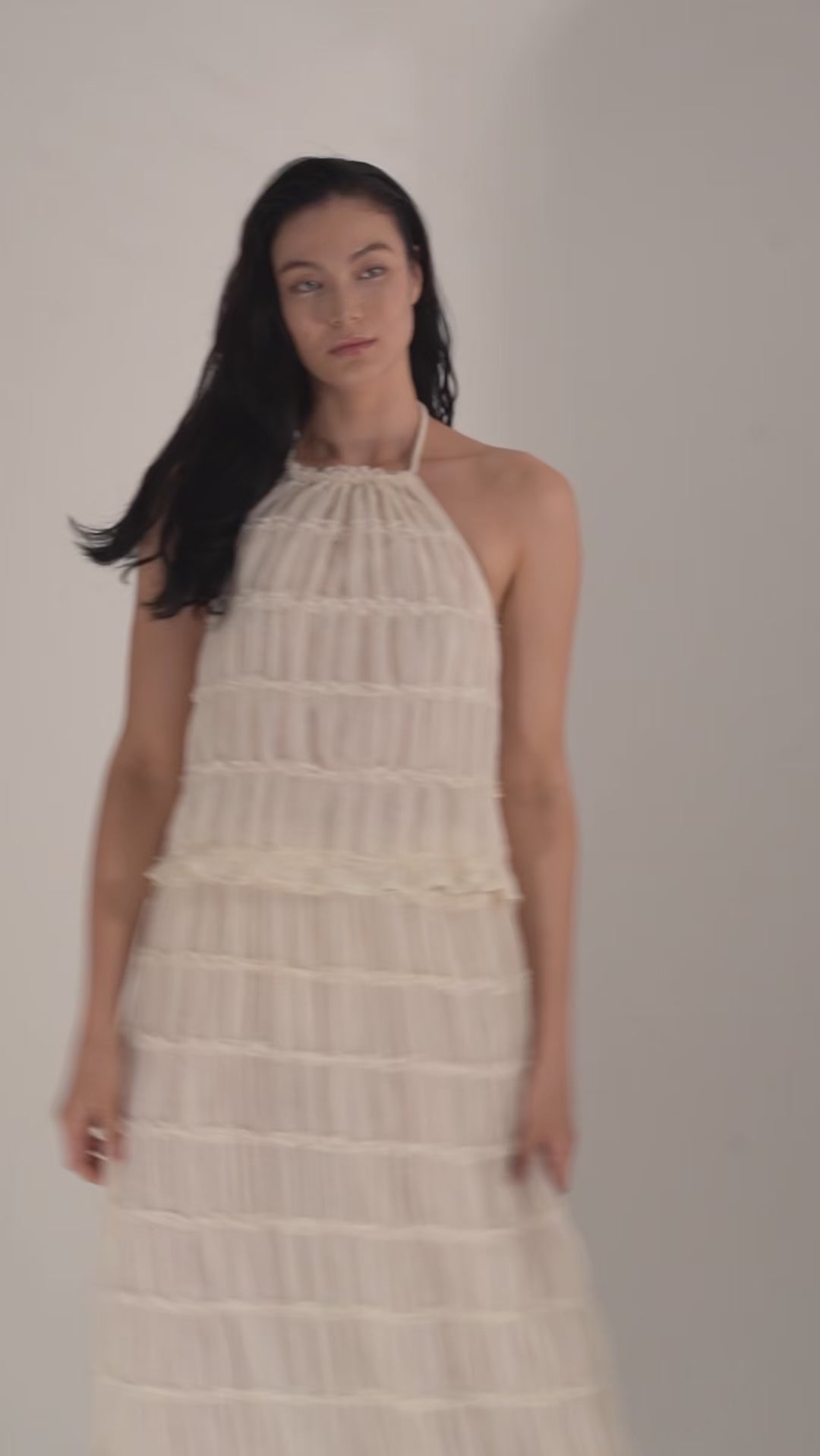 Ocean Breeze Elegant  Chiffon Top / 胡粉(off white)