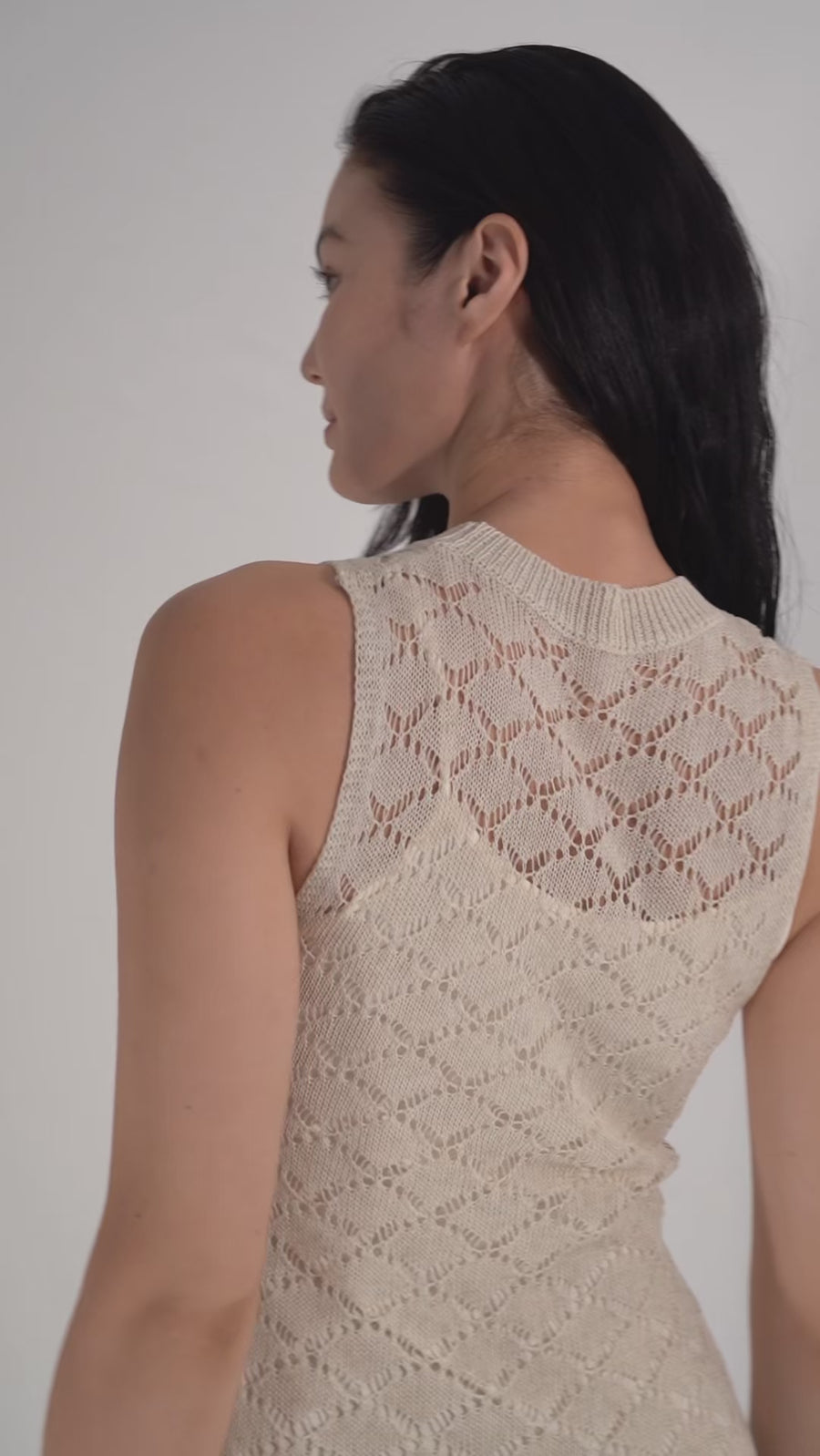 Ocean Breeze Elegant Knit Dress / 胡粉(off white)