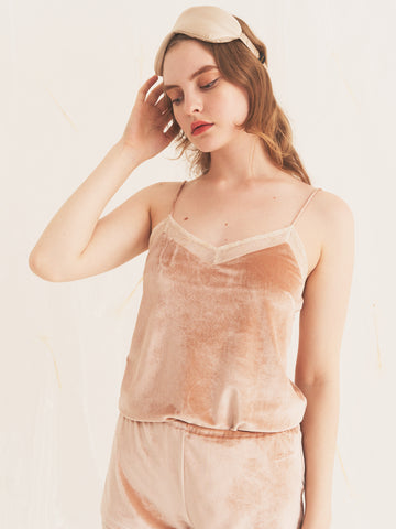 milky velour camisole / pink