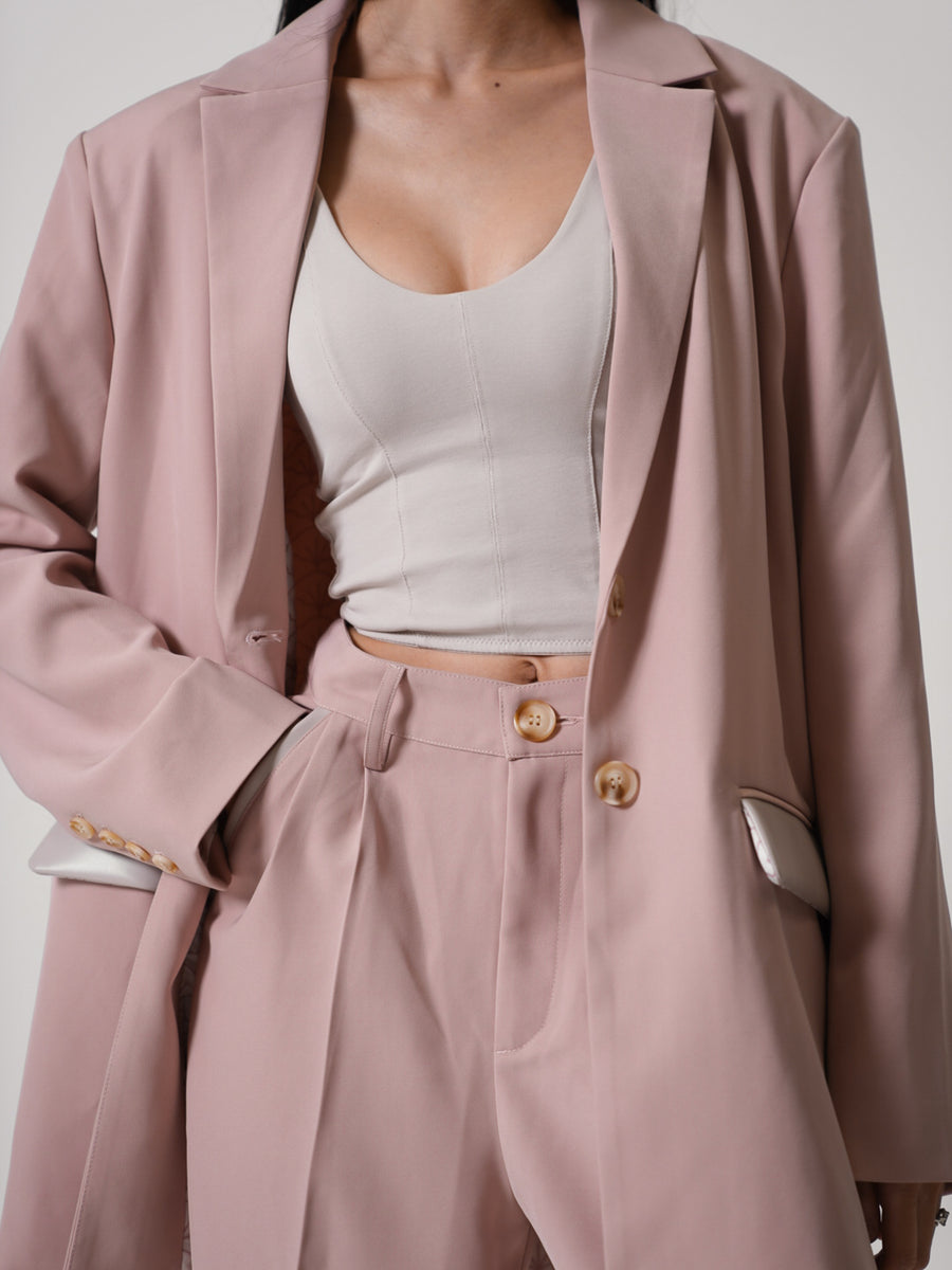 luxe padded blazer jacket / pink