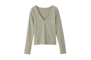 body fit long sleeve top / gray