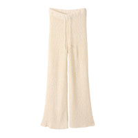 knit loose pants with satin petticoat