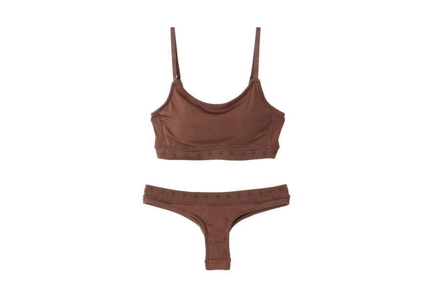 dreamy asanoha bikini set / brown