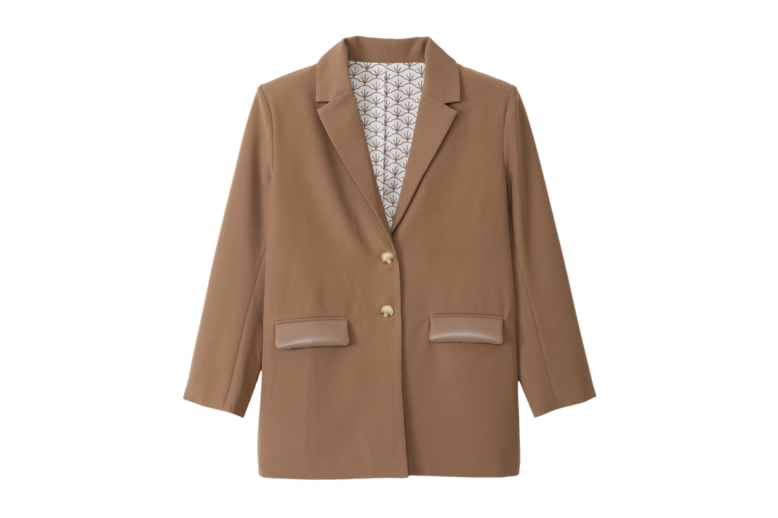 luxe padded blazer jacket / beige