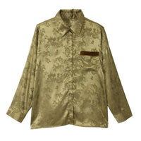 wagara jacquard lounge shirt / khaki