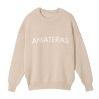 logo comfort knit sweater / cream