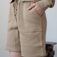 waffle casual shorts / beige