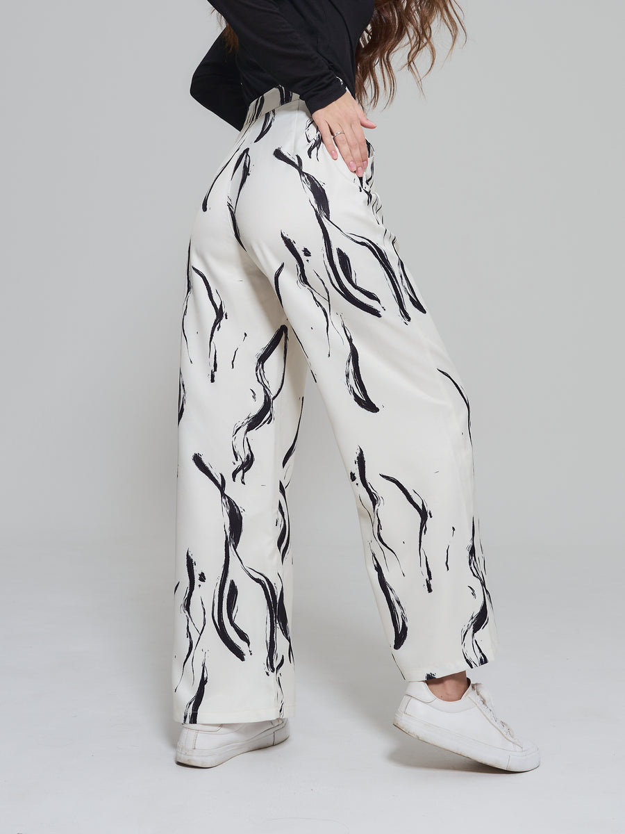 zebra straight pants