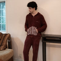 unisex milky knit jogger pants / wine red