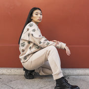 Chupa Chups × AMATERAS fleece pants / beige